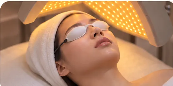 การฉายแสง LED แสงสีเหลือง ที่ GETGLOW Clinic สยามสแควร์วัน